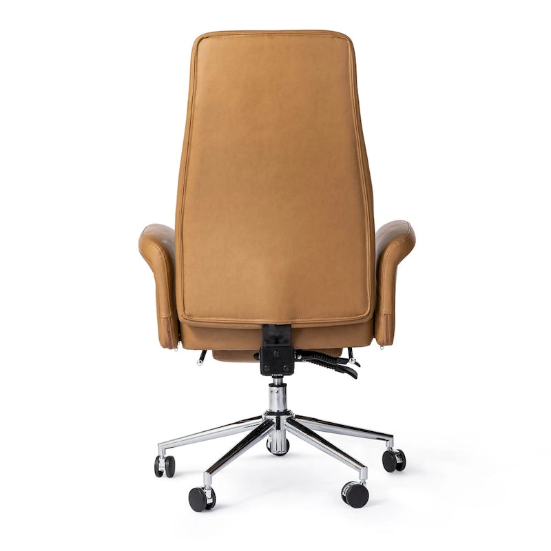 Adjustable High Back Office Chair with Armrests and Extendable Footrest
