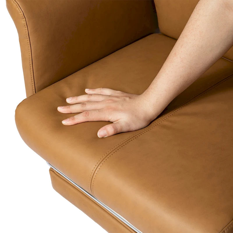 Adjustable High Back Office Chair with Armrests and Extendable Footrest
