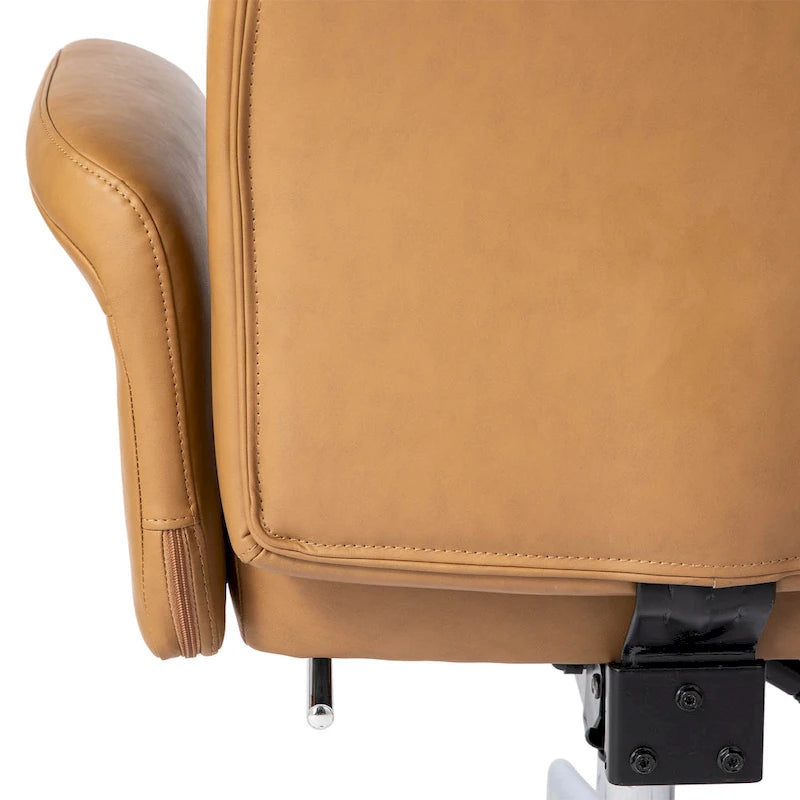Adjustable High Back Office Chair with Armrests and Extendable Footrest
