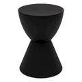 Round Hourglass Storage Side Table with Ribbed Base Removable Lid