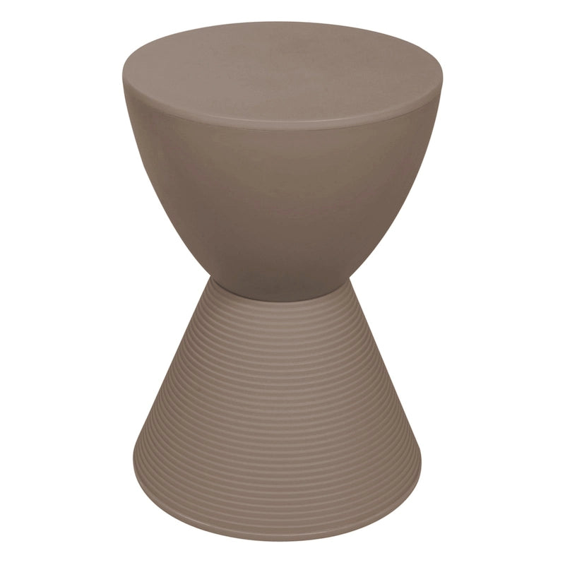 Round Hourglass Storage Side Table with Ribbed Base Removable Lid