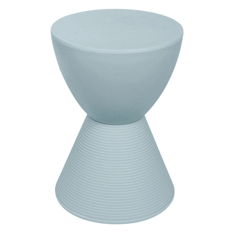 Round Hourglass Storage Side Table with Ribbed Base Removable Lid