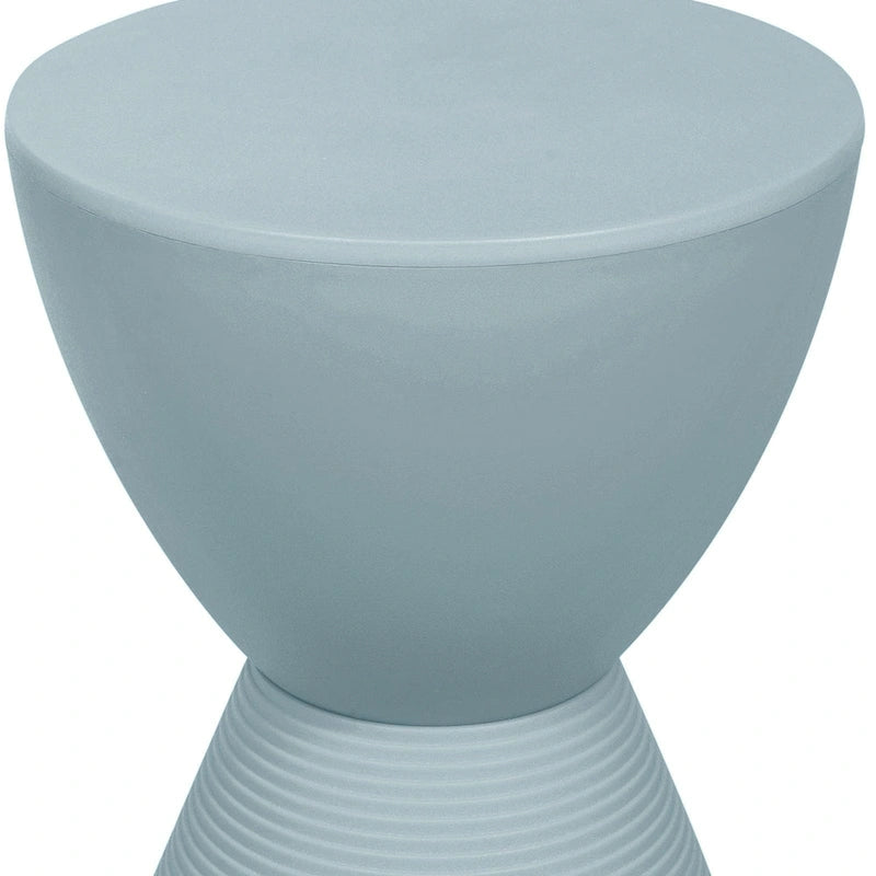 Round Hourglass Storage Side Table with Ribbed Base Removable Lid