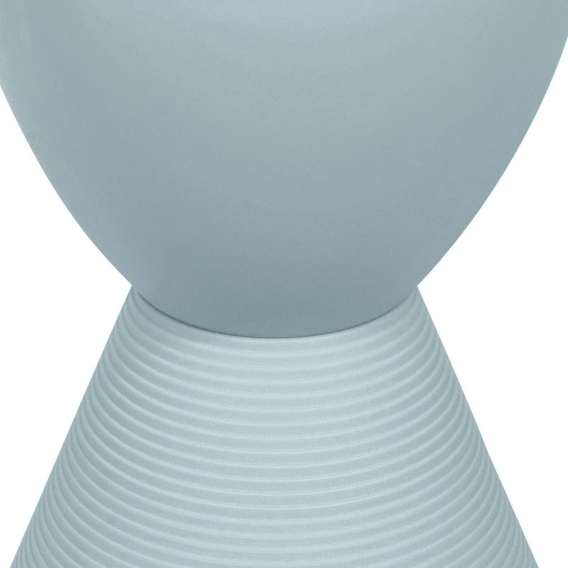 Round Hourglass Storage Side Table with Ribbed Base Removable Lid