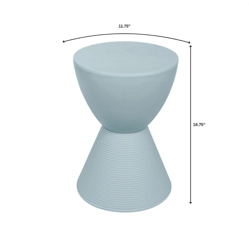 Round Hourglass Storage Side Table with Ribbed Base Removable Lid