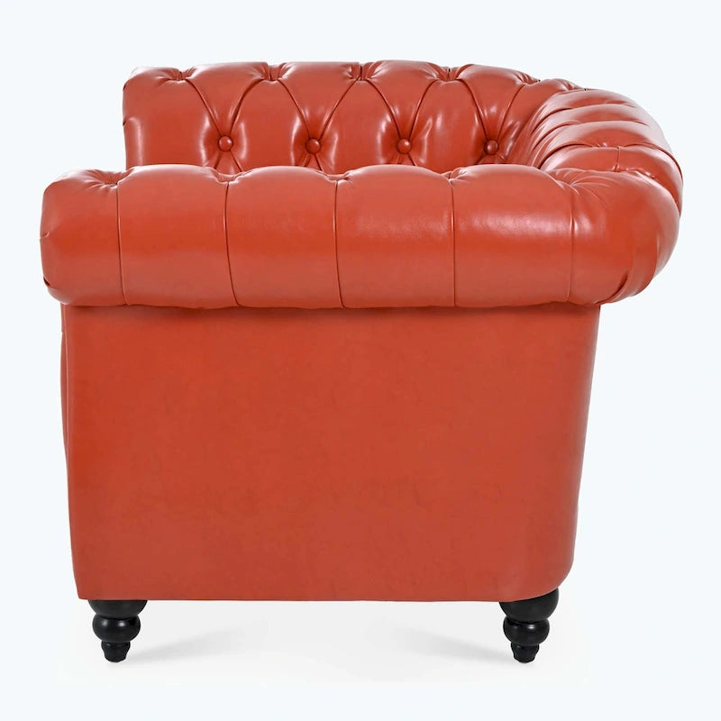 Upholstered Accent Seating with Rolled Arms Tufting and Nailhead Trim