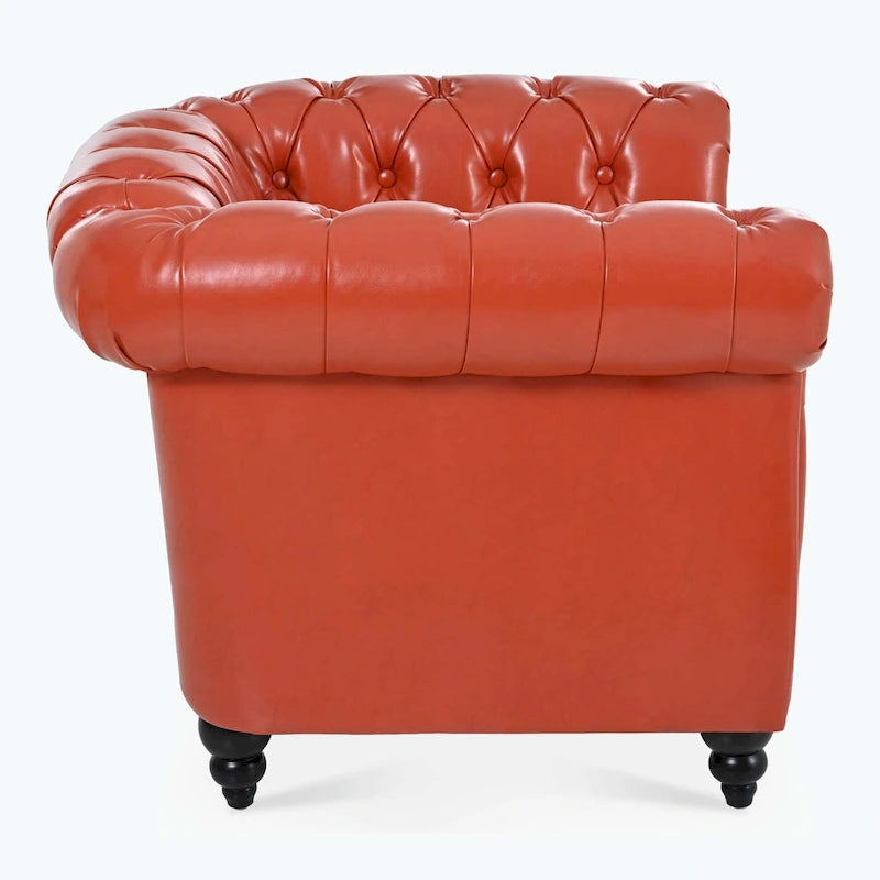 Upholstered Accent Seating with Rolled Arms Tufting and Nailhead Trim