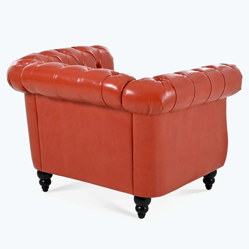 Upholstered Accent Seating with Rolled Arms Tufting and Nailhead Trim
