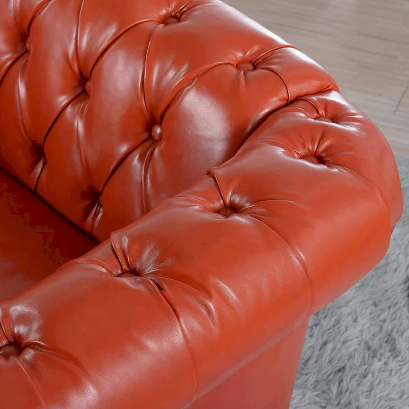 Upholstered Accent Seating with Rolled Arms Tufting and Nailhead Trim