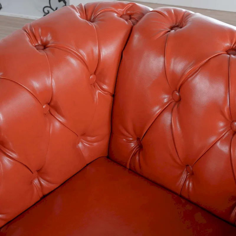 Upholstered Accent Seating with Rolled Arms Tufting and Nailhead Trim