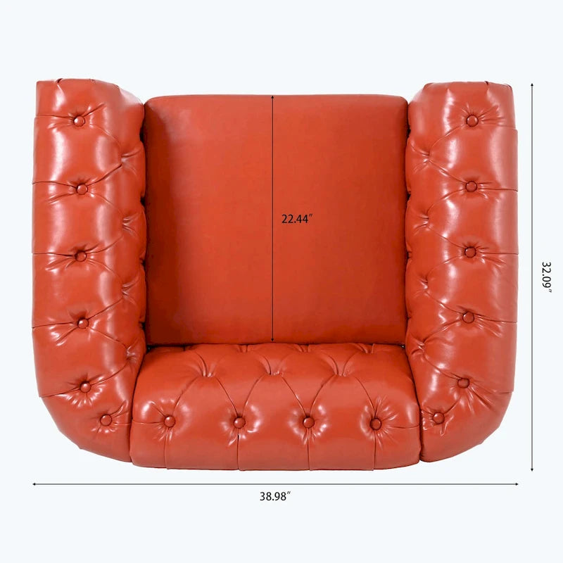 Upholstered Accent Seating with Rolled Arms Tufting and Nailhead Trim