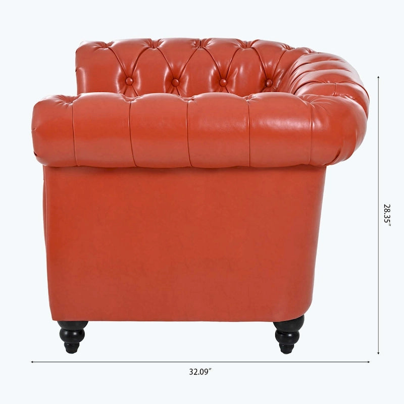 Upholstered Accent Seating with Rolled Arms Tufting and Nailhead Trim