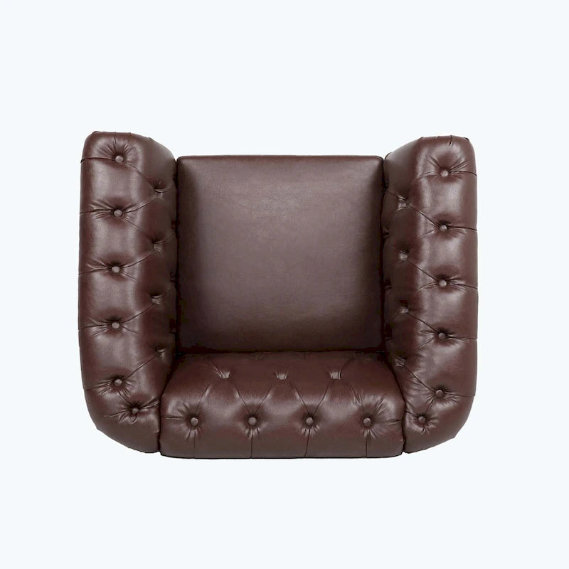 Upholstered Accent Seating with Rolled Arms Tufting and Nailhead Trim