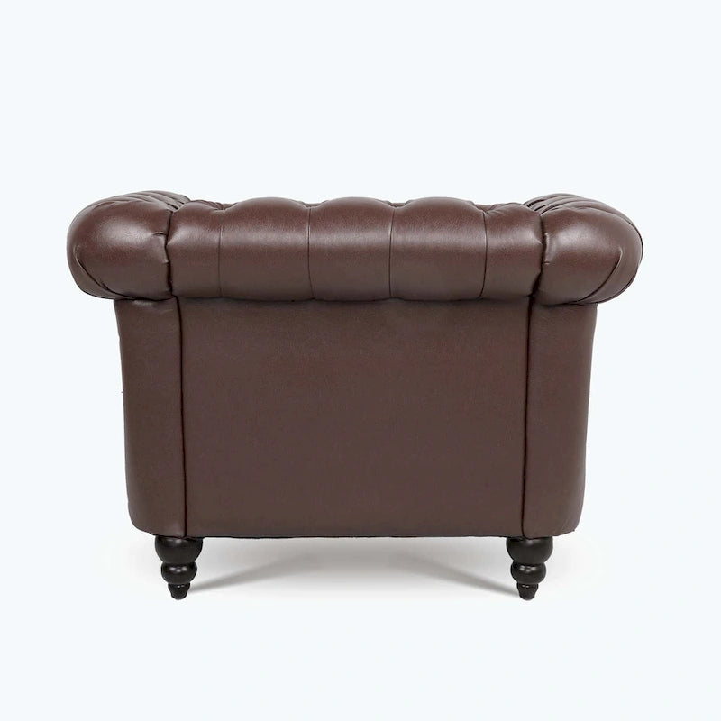 Upholstered Accent Seating with Rolled Arms Tufting and Nailhead Trim