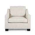 Contemporary Upholstered Club Chair with Sloped Arms and Birch Legs