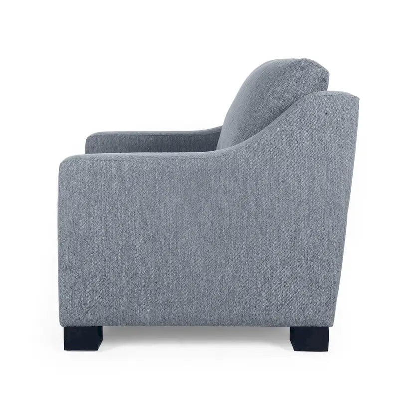 Contemporary Upholstered Club Chair with Sloped Arms and Birch Legs