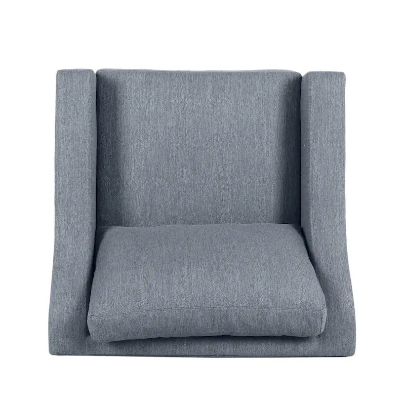 Contemporary Upholstered Club Chair with Sloped Arms and Birch Legs