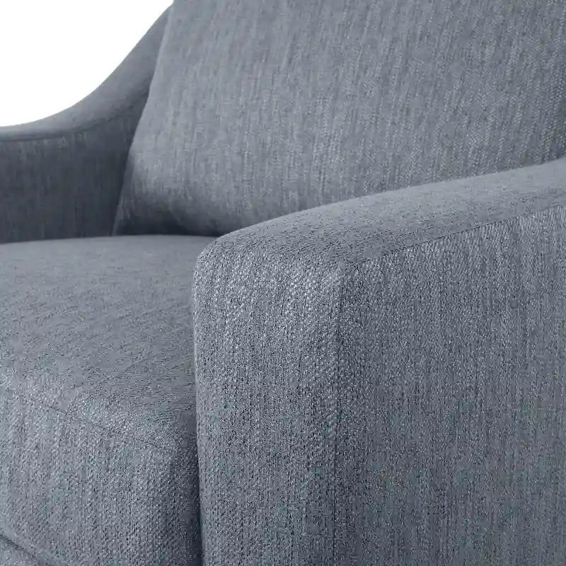 Contemporary Upholstered Club Chair with Sloped Arms and Birch Legs