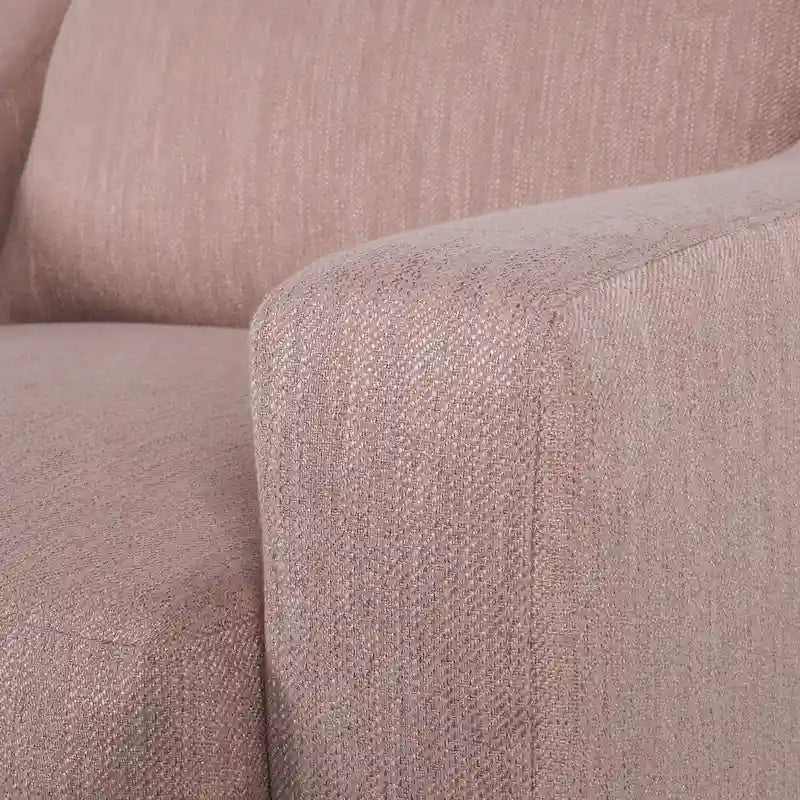 Contemporary Upholstered Club Chair with Sloped Arms and Birch Legs