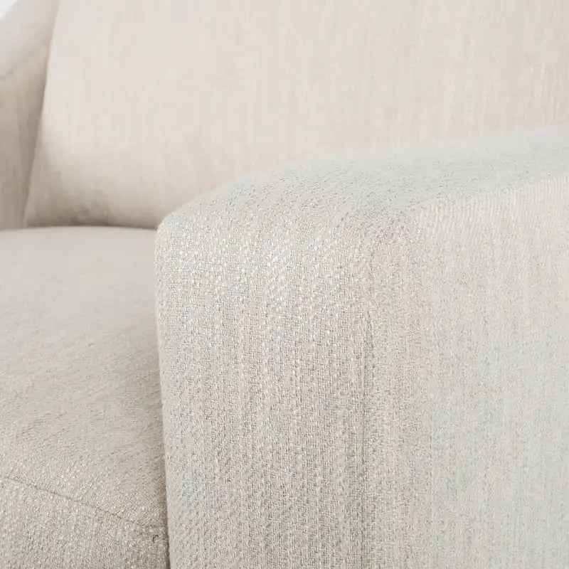 Contemporary Upholstered Club Chair with Sloped Arms and Birch Legs
