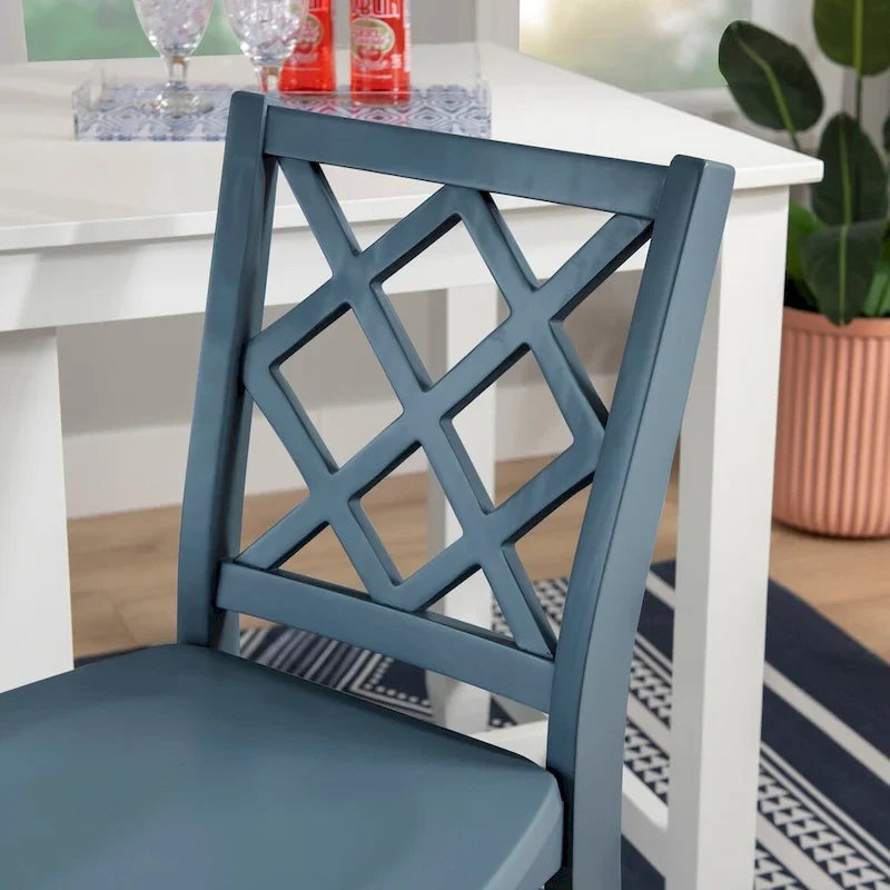 Solid Wood Counter Height Stool with Cross Back and Footrest