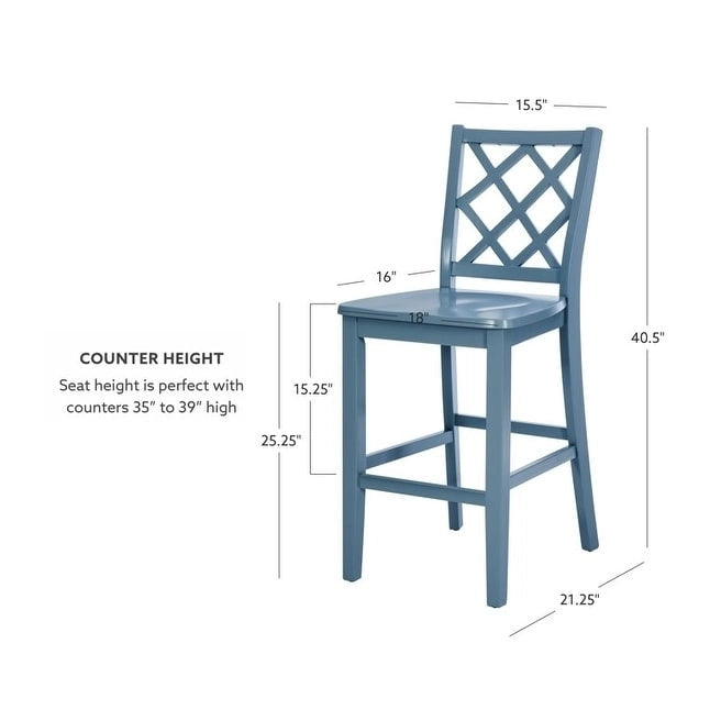 Solid Wood Counter Height Stool with Cross Back and Footrest