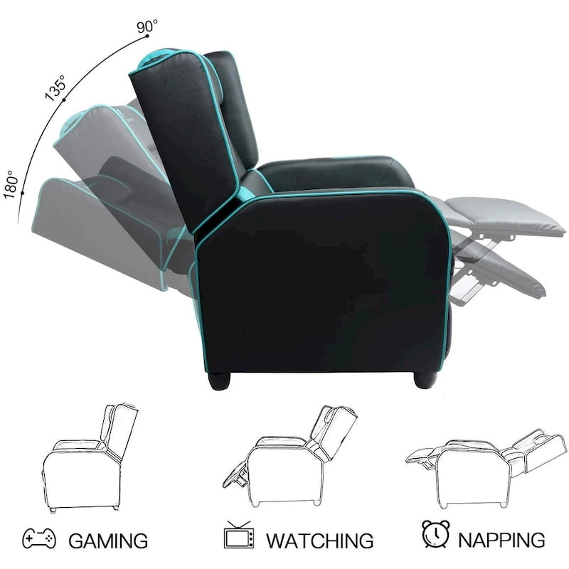 Gaming-Sessel im Racing-Stil mit verstellbarer Fußstütze und Seitentasche