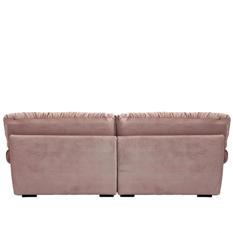 Contemporary Tufted Velvet Sofa with Padded Arms and Pine Frame