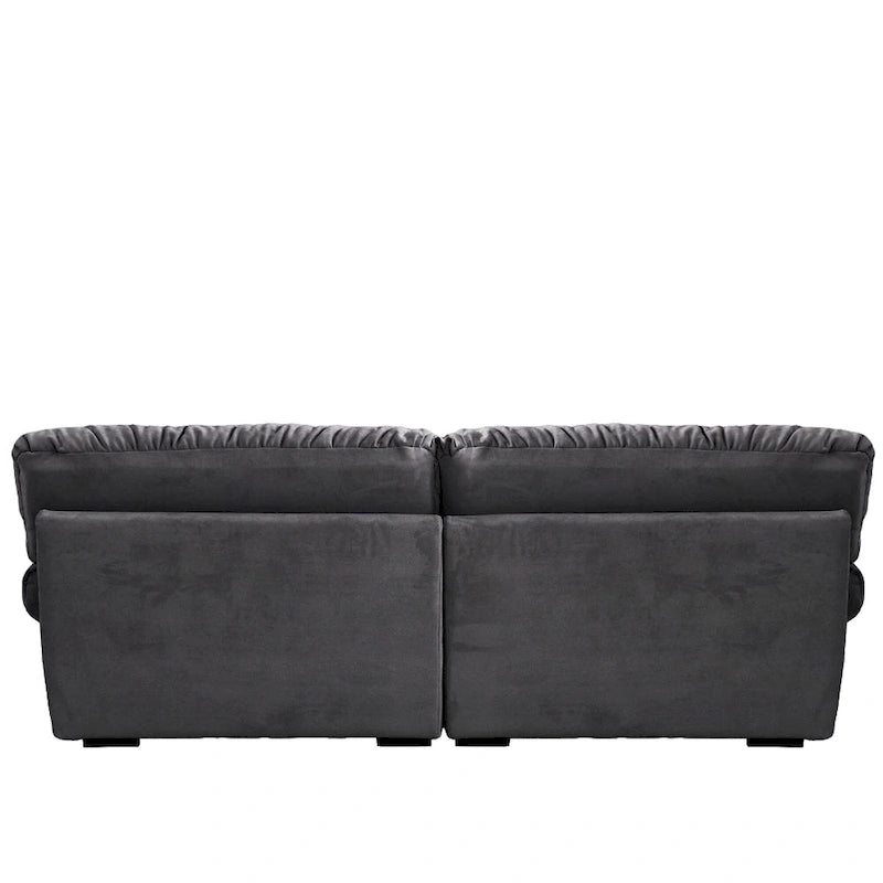 Contemporary Tufted Velvet Sofa with Padded Arms and Pine Frame