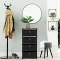 Slim Fabric Storage Tower with Four Drawers and Steel Frame