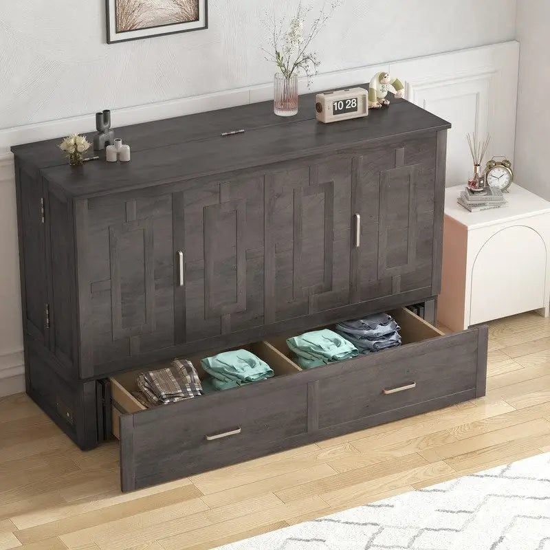 Umwandelbares Queensize-Schrankbett mit Stauraumschublade und Ladestation