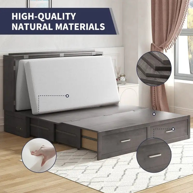 Umwandelbares Queensize-Schrankbett mit Stauraumschublade und Ladestation