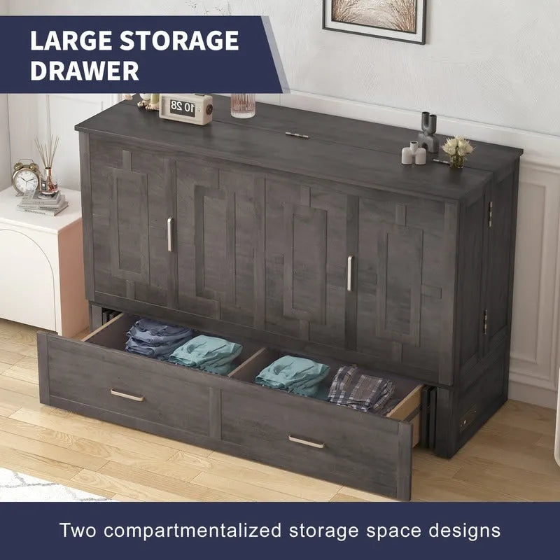 Umwandelbares Queensize-Schrankbett mit Stauraumschublade und Ladestation