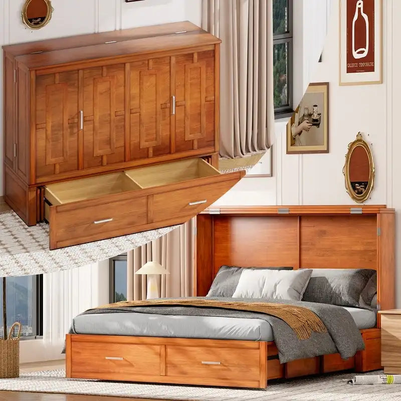 Umwandelbares Queensize-Schrankbett mit Stauraumschublade und Ladestation