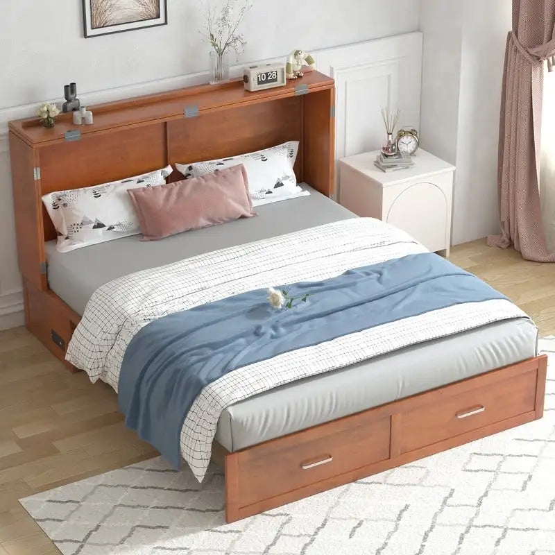 Umwandelbares Queensize-Schrankbett mit Stauraumschublade und Ladestation