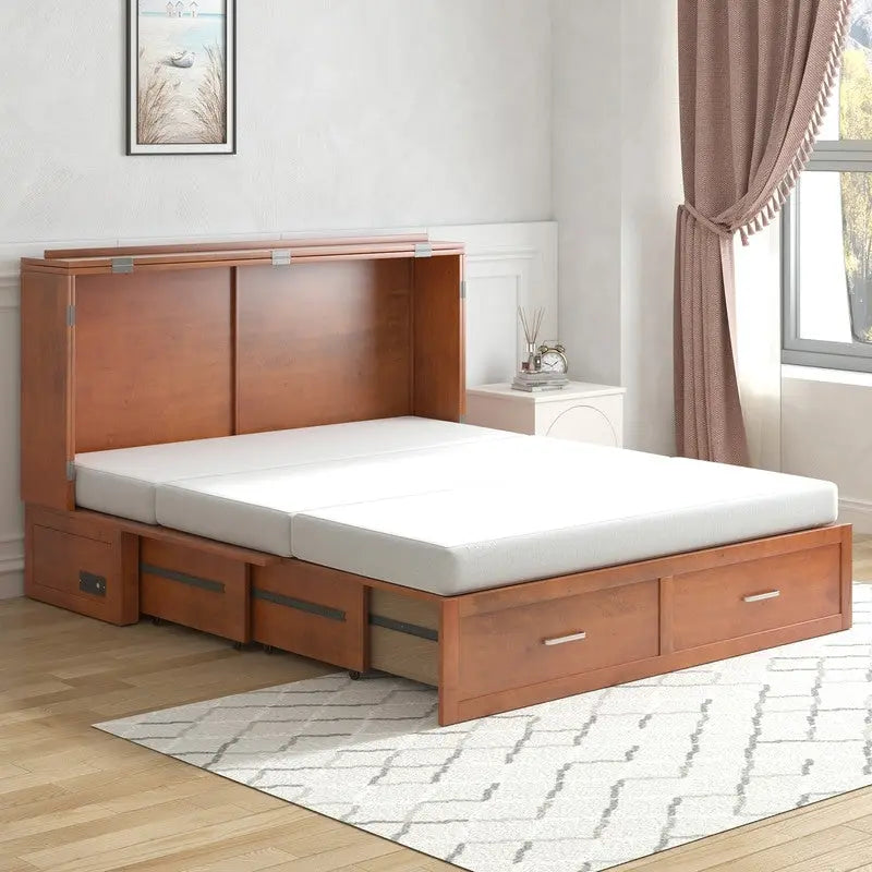 Umwandelbares Queensize-Schrankbett mit Stauraumschublade und Ladestation
