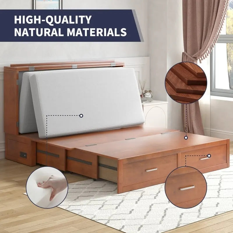 Umwandelbares Queensize-Schrankbett mit Stauraumschublade und Ladestation
