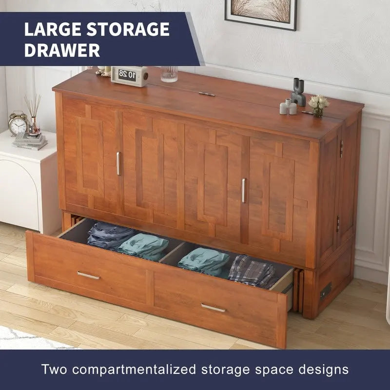 Umwandelbares Queensize-Schrankbett mit Stauraumschublade und Ladestation