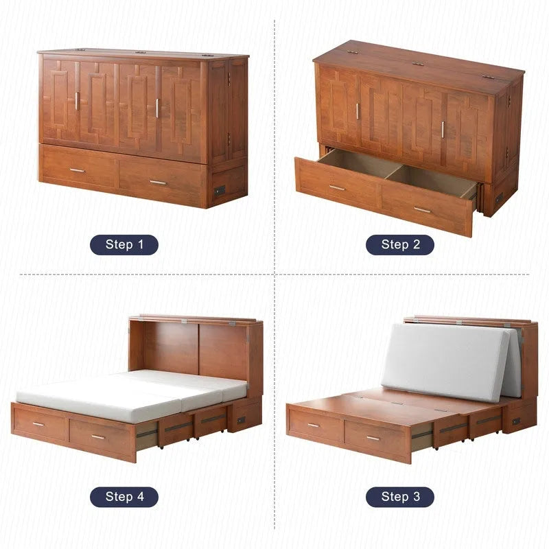 Umwandelbares Queensize-Schrankbett mit Stauraumschublade und Ladestation
