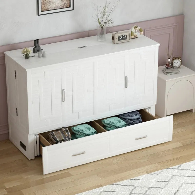 Umwandelbares Queensize-Schrankbett mit Stauraumschublade und Ladestation