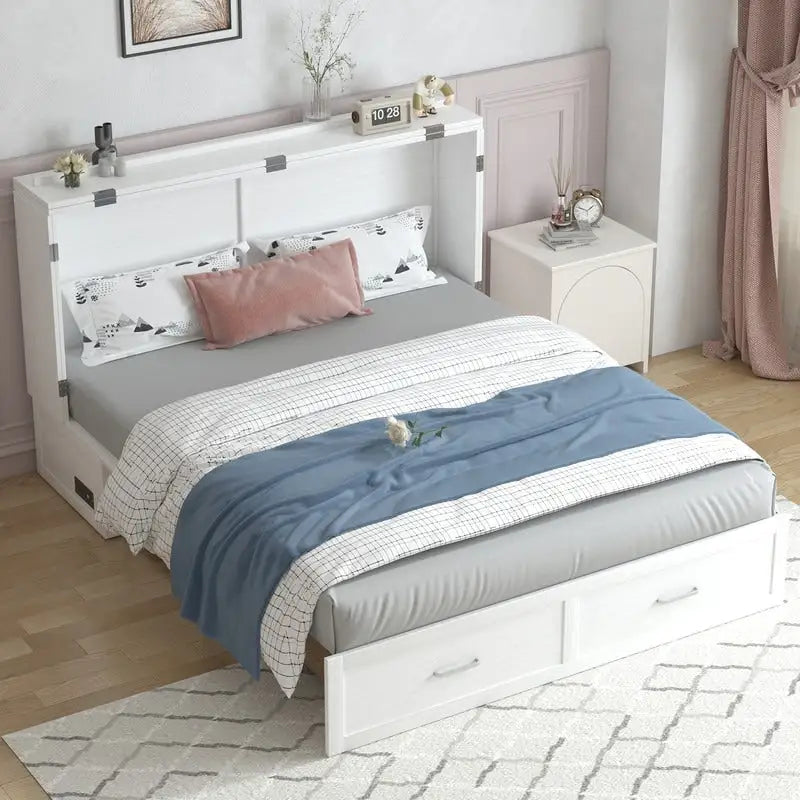Umwandelbares Queensize-Schrankbett mit Stauraumschublade und Ladestation
