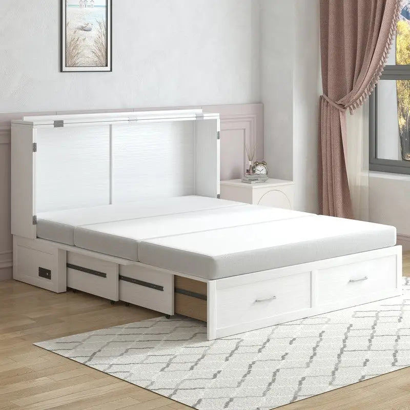 Umwandelbares Queensize-Schrankbett mit Stauraumschublade und Ladestation