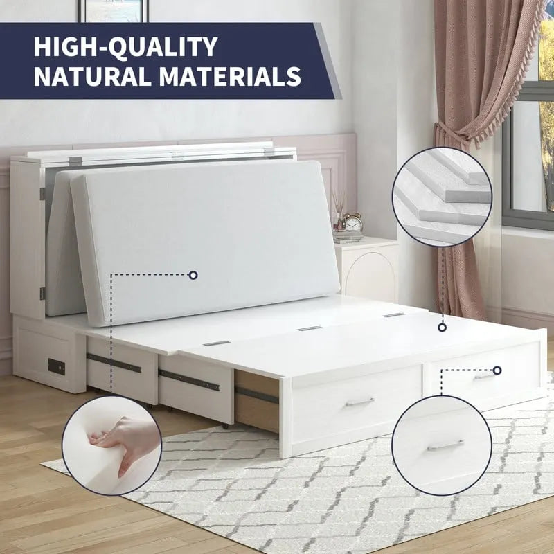 Umwandelbares Queensize-Schrankbett mit Stauraumschublade und Ladestation