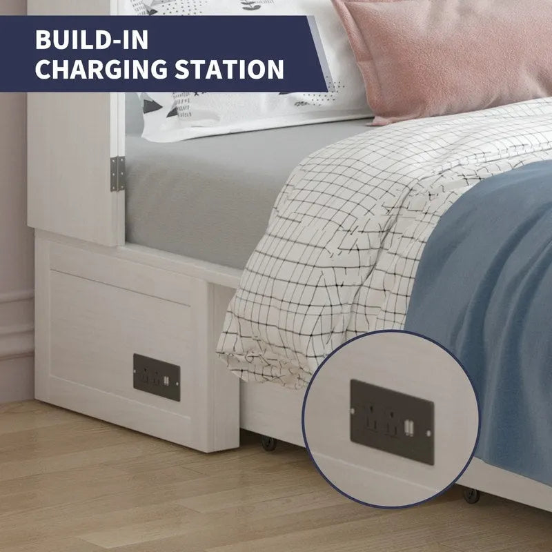 Umwandelbares Queensize-Schrankbett mit Stauraumschublade und Ladestation
