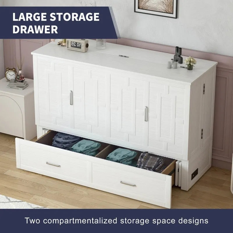 Umwandelbares Queensize-Schrankbett mit Stauraumschublade und Ladestation