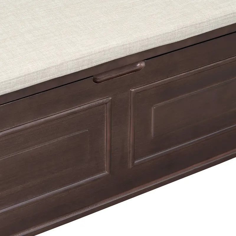 Rustic Entryway Storage Bench with Lift Top and Paneled Front