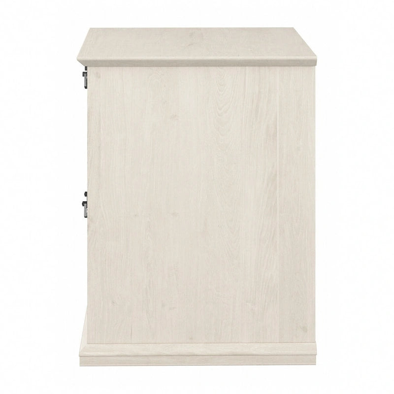 Farmhouse Two Drawer Lateral File Cabinet with Lock Silver Hardware